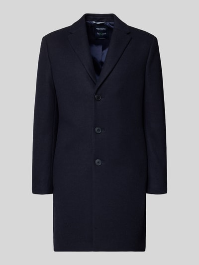 MCNEAL Lange jas van wolmix met reverskraag Donkerblauw - 2
