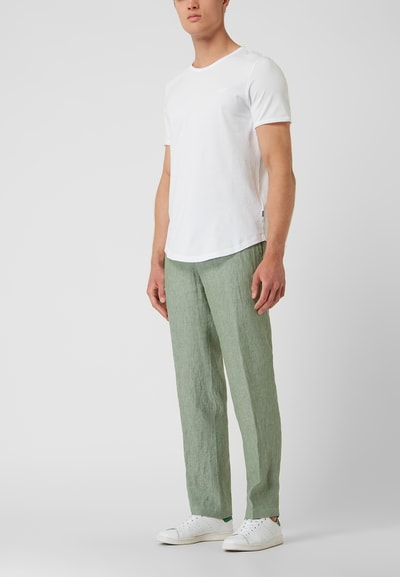 Hiltl Regular Fit Chino aus Leinen Modell 'Pilo' Hellgruen 1