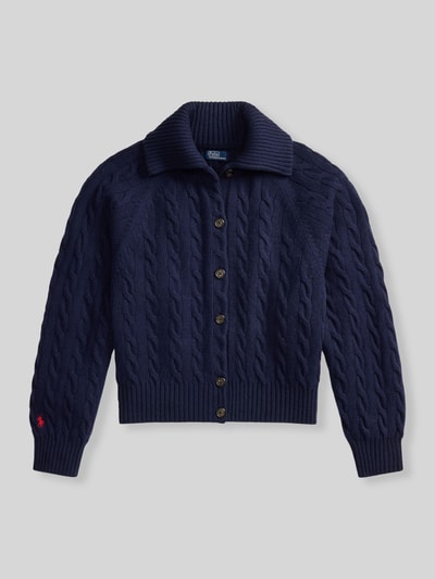 Polo Ralph Lauren Kardigan rozpinany o kroju relaxed fit z mieszanki wełny i kaszmiru Granatowy 2