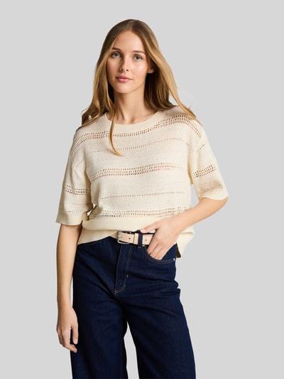 Tom Tailor Denim Relaxed Fit Pullover in Strickoptik Offwhite 4