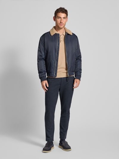 MCNEAL Straight fit stoffen broek met viscose Marineblauw - 1