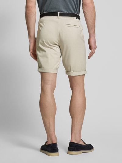 Tom Tailor Denim Regular fit chinoshorts met riem Beige gemêleerd - 5