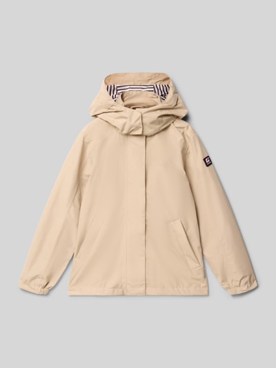 Produktfoto, Jacke mit Kapuze und Label-Detail van Killtec in beige met regular fit, capuchon, steekzakken, labeldetail, ruglengte maat 140: 56 cm, schouderbreedte: 40 cm, mouwlengte: 45 cm