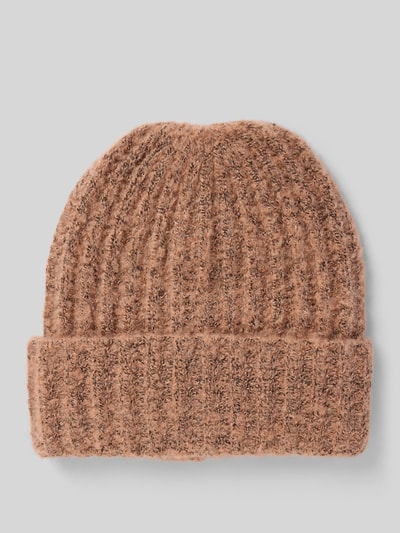 PIECES Czapka beanie z prążkowanej dzianiny model ‘PYRON’ Różowy 1