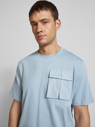 Antony Morato T-Shirt mit geripptem Rundhalsausschnitt Hellblau 3