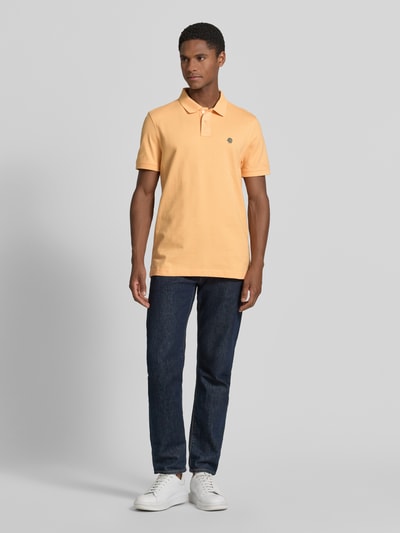 MCNEAL Slim Fit Poloshirt mit Label-Stitching Lachs 1