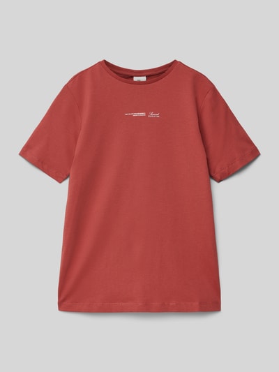 s.Oliver RED LABEL T-shirt o kroju regular fit z czystej bawełny Ciemnoczerwony 1