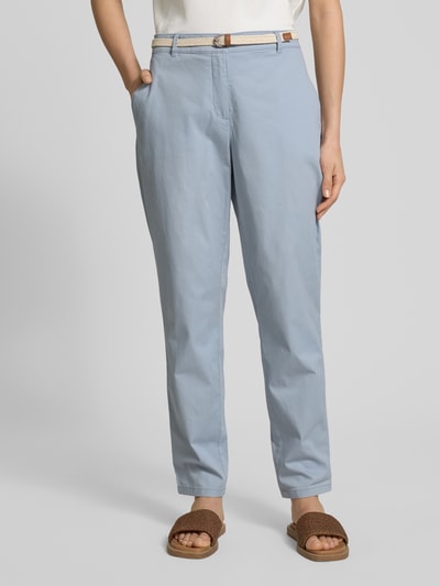 Christian Berg Woman Casual fit chino met riem Lichtblauw - 4