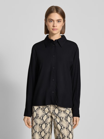 Marc O'Polo Denim Regular fit overhemdblouse van pure viscose Zwart - 4