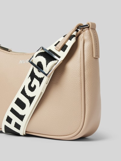 HUGO Handtasche mit Label-Print Modell 'Bel' Sand 3