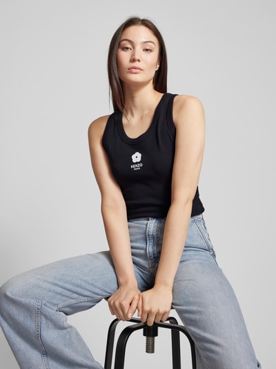 Kenzo Tanktop in Feinripp-Optik Black 3