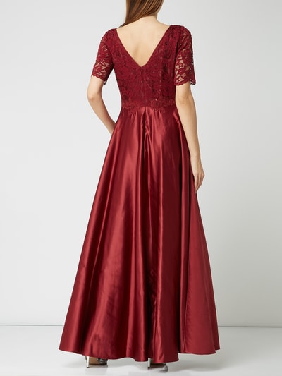 Vera Mont Abendkleid aus Satin mit Spitzenbesatz  Bordeaux 4