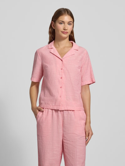 PIECES Regular fit overhemdblouse van een mix van katoen en linnen, model 'PIA' Roze - 4