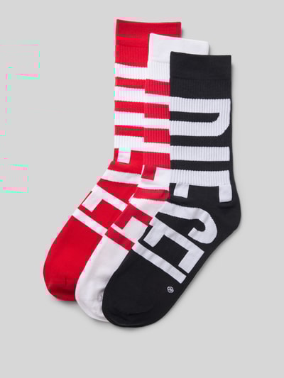 Diesel Sokken met labeldetail in een set van 3 paar Rood - 1