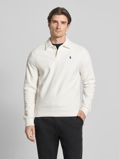 Polo Ralph Lauren Fleecepullover mit Label-Stitching Modell 'MAGIC POLY FLEECE' Offwhite 4