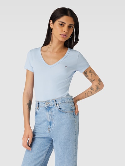 Tommy Jeans T-shirt met labeldetail Lichtblauw - 4