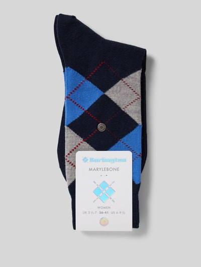 Burlington Socken aus Schurwoll-Mix Modell 'Marylebone' Dunkelblau 3