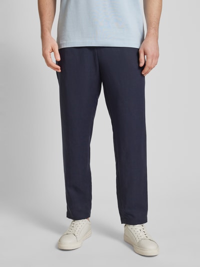 BOSS Regular fit broek met tunnelkoord, model 'Perin' Marineblauw - 4