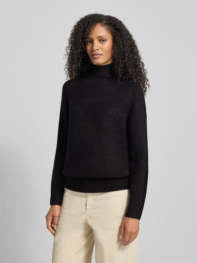 Jake*s Casual Strickpullover mit Stehkragen Black 4