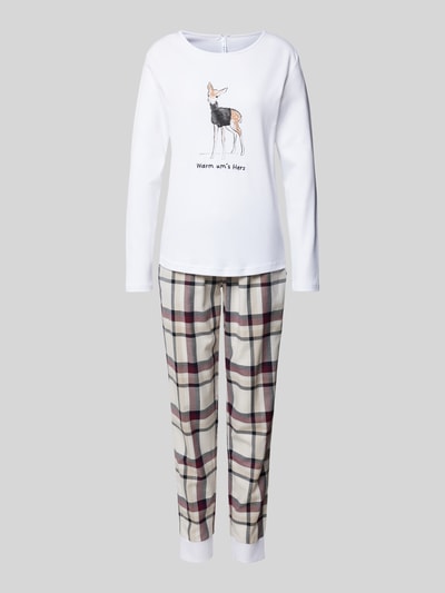 LOUIS & LOUISA Pyjama mit Motiv-Print Weiss 1