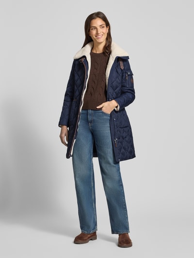 Lauren Ralph Lauren Płaszcz pikowany ze stójką i zamkiem błyskawicznym Granatowy 1