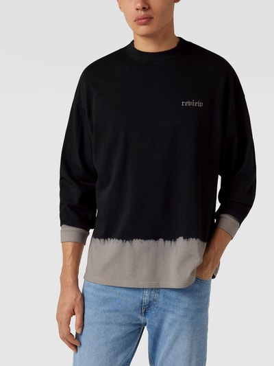 REVIEW Langarmshirt im Print-Details Schwarz 4