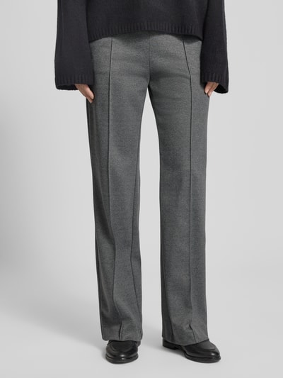 MAC Wide leg broek met elastische band, model 'Chiara' Middengrijs gemêleerd - 4