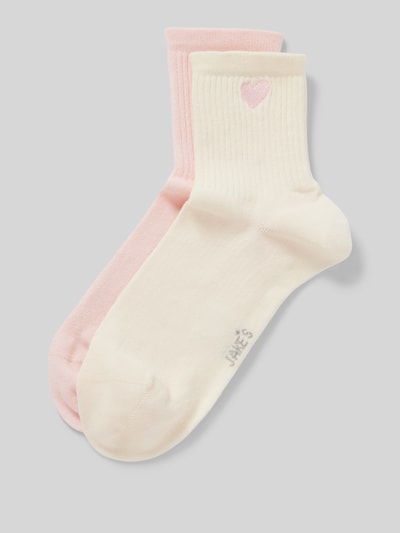 Jake*s Casual Socken mit Motiv-Print Rosa 1