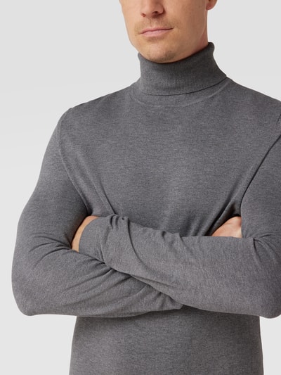 MCNEAL Longsleeve mit geripptem Rollkragen Mittelgrau meliert 3
