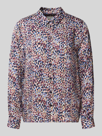 Produktfoto, Regular Fit Bluse aus Viskose im Allover-Look von Milano Italy, bunt gemustert, Hemdblusenkragen, Knopfleiste, langärmelig