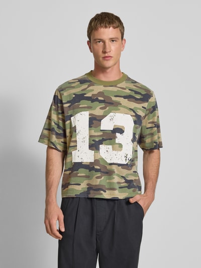 REVIEW T-shirt z okrągłym dekoltem Oliwkowy 4