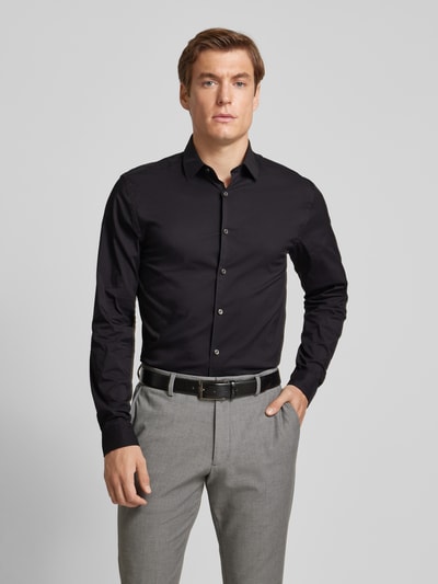 Tiger Of Sweden Extra slim fit zakelijk overhemd met kentkraag, model 'BRODIE' Zwart - 4