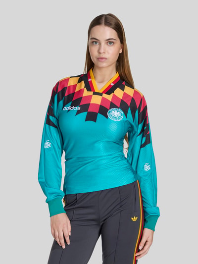 adidas Originals Slim Fit Langarmshirt mit DFB Logo-Applikation Dunkelgruen 4