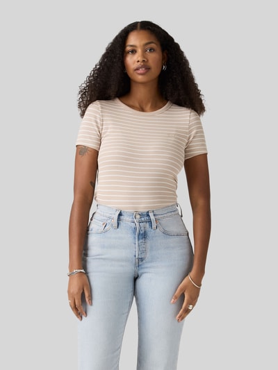 Levi's® slim fit T-shirt van katoenmix Beige gemêleerd - 4