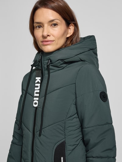 khujo Gewatteerde lange jas met capuchon, model 'ARIBAY' Donkergroen - 3
