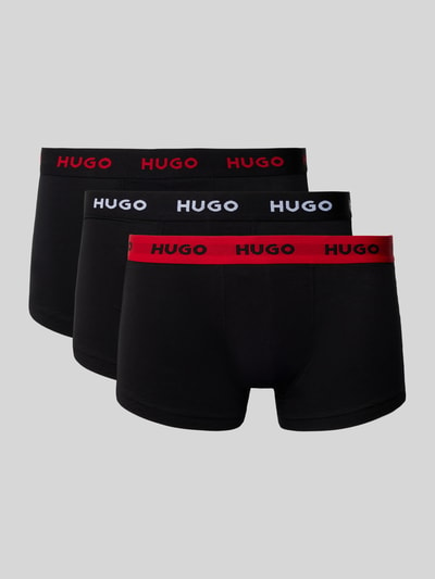 HUGO Boxershort met elastische band met logo in een set van 3 stuks Zwart - 1