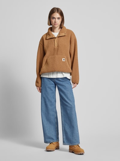 Carhartt Work In Progress Troyer mit Label-Patch Modell 'ELLIOT' Camel 1