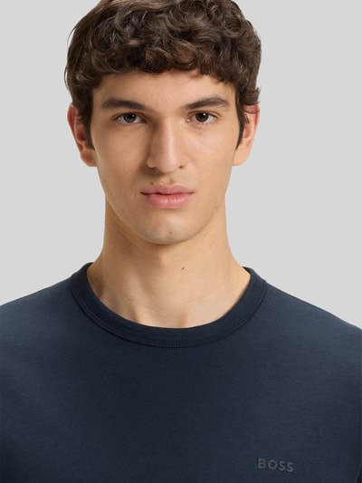 BOSS Orange damski t-shirt o kroju regular fit z czystej bawełny model 'TEGOOD' Granatowy 3