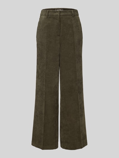 Produktfoto, Relaxed Fit Cordhose seitliche Eingrifftaschen Modell 'ALEXIS' von CAMBIO, Damen Cordhose in Olivgrün, grobe Cordstruktur