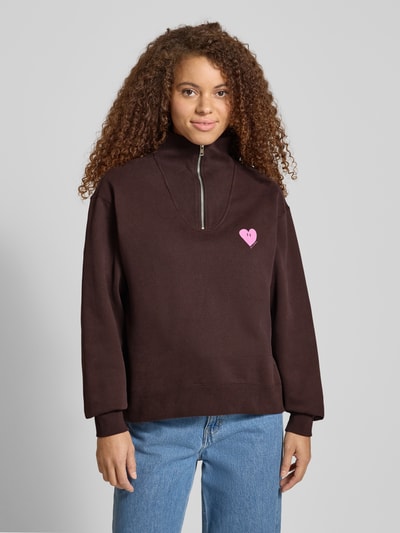 OH APRIL Sweatshirt met ritssluiting, model 'Pauli' Middenbruin - 4