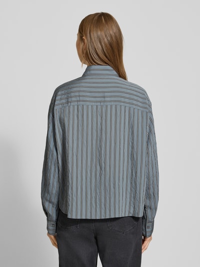 Marc O'Polo Bluzka koszulowa o kroju relaxed fit z mieszanki wiskozy Szaroniebieski 5