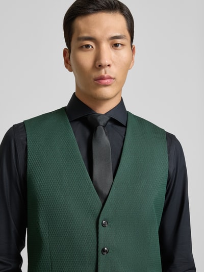 MCNEAL Slim fit gilet met paspelzakken Donkergroen - 3