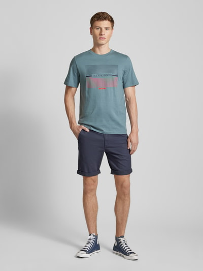 Jack & Jones Regular Fit Chinoshorts mit Gürtelschlaufen Modell 'DAVE' Dunkelblau 1