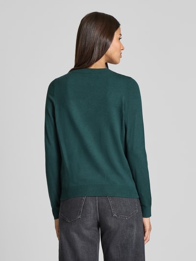 s.Oliver RED LABEL Sweter z dzianiny o kroju regular fit z mieszanki wiskozy Ciemnozielony 5