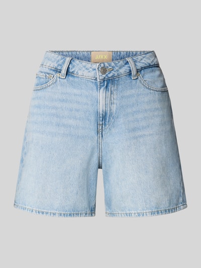 Produktfoto, Shorts in Denim-Optik Modell 'Seville' von JJXX in hellem Blau, reine Baumwolle, 5-Pocket-Design, strukturierte Oberfläche.