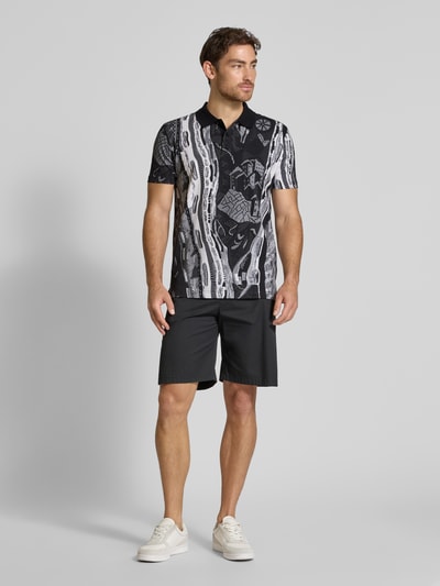 CARLO COLUCCI Regular fit poloshirt met korte knoopsluiting Antraciet gemêleerd - 1