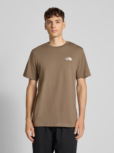 The North Face T-Shirt mit geripptem Rundhalsausschnitt Schoko 4