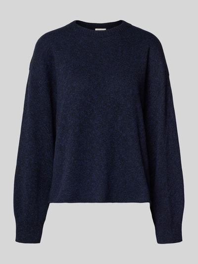 Drykorn Gebreide pullover met ribboorden, model 'MALESE' Marineblauw gemêleerd - 2