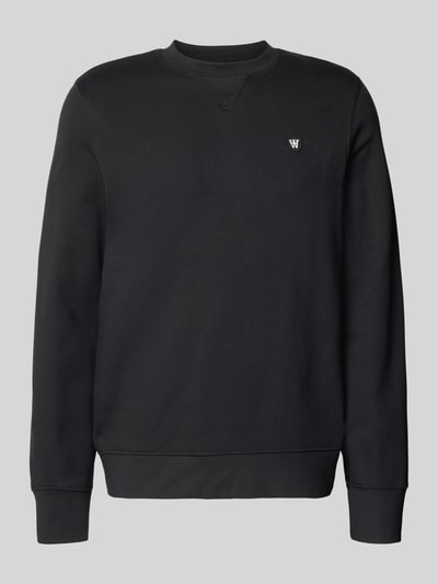 Wood Wood Sweatshirt met labelstitching, model 'Tye' Zwart - 2