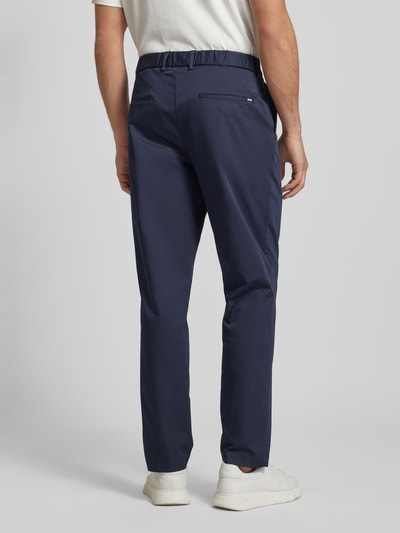 BOSS Regular fit pantalon in effen design, model 'Perin' Marineblauw - 5